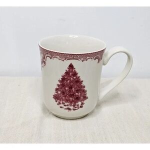 Festive Red and White Christmas Tree Mug